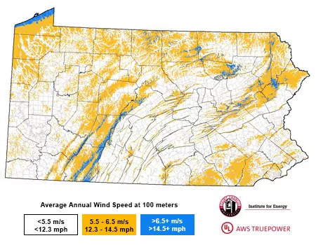 PA Wind Map Image