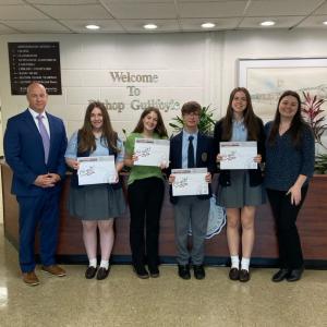 Left to Right: Michael Cacciotti, BG Principal, Students: Addison Berardi - Adaya Craig – Dominic Danastasio – Riley Gofus, Tori Wilsoncroft, BG School Counselor