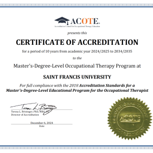 OT Accreditation certificate 