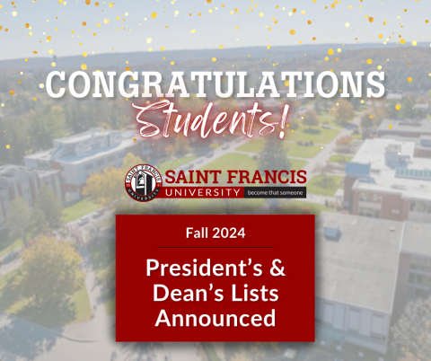 Fall 2024 President's & Dean's Lists Image Announcement